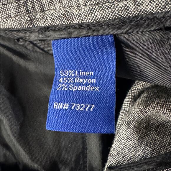 APT 9 SZ 8 Torie Shorts Linen Blend Zip-Fly Pockets Cuffed Mid-Rise Gray - Picture 5 of 6